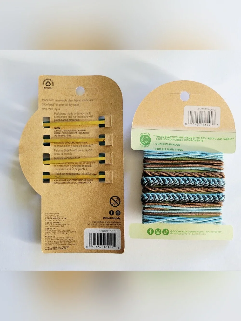 LOT of Planet Goody 3 Packs Of 4 Hair Clips & 2 Packs  of 8 Bracelet Elastics